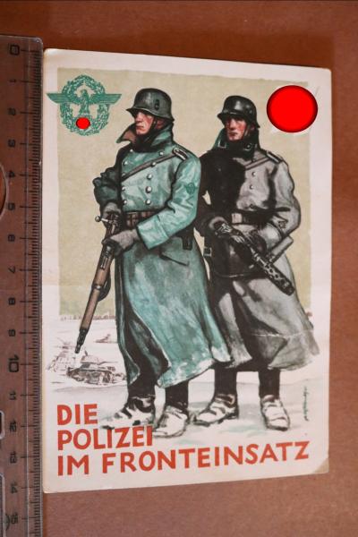 alte Postkarte - Die Polizei im Fronteinsatz - Tag der deutschen Polizei 1942